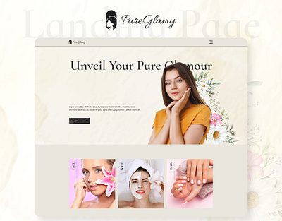 PureGlamy – Beauty Salon Next.js Template for Modern Salons beauty salon beauty template bootstrap branding businesss design designtocodes illustration modern salon nextjs template one page personal portfolio pureglamy salon salon template salon website spa and salon template ui