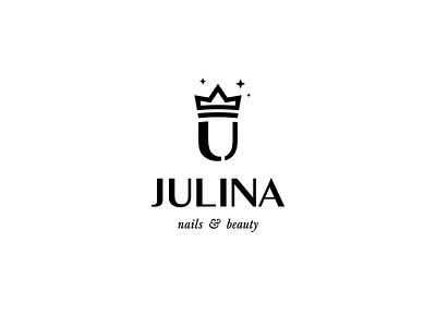 Julina | Nails & beauty beauty branding crown design logo logotype nails queen typography vinelli