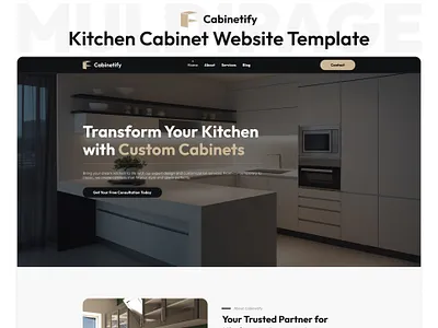 Cabinetify – Kitchen Cabinet Elementor Template bootstrap cabinet maker cabinetify css3 design designtocodes elementor elementor template elementor theme kitchen cabinets kitchen design kitchen design template multipage one page personal portfolio ui