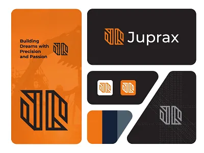 Juprax — Brand identity, Construction Logo architecture brand identity branding building logo construction company construction logo design house logo jp construction logo jp letter logo logo logo design logo designer modern logo property logo real estate real estate logo visual identity