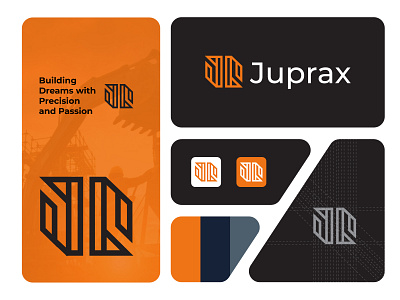 Juprax — Brand identity, Construction Logo architecture brand identity branding building logo construction company construction logo design house logo jp construction logo jp letter logo logo logo design logo designer modern logo property logo real estate real estate logo visual identity