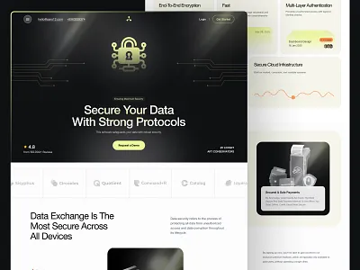 Secureon – Cybersecurity SaaS Landing Page UI ai agents ai agents landing page b2b tech design branding cybersecurity landing page dark mode saas data protection ui design enterprise landing ui fintech security design framer saas ui graphic design multi layer auth ux saas security platform secure cloud ui secure hosting landing page security dashboard ux trust focused design system vpn website concept webflow landing page design