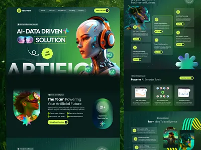 AI Agency & Technology Startup Website Design agency landing page ai agency ai generator ai landing page ai service landing page digital agency homepage landing page saas saas company startup technology uiux web design website