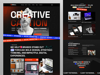 Breuu - Creative Agency Landing Page branding cleanui design elementor illustration responsiveweb themeforest ui uxui webdesign