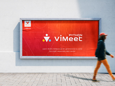 ViMeet - Viessmann Python Meetups branding clean conference event graphic design identity it logo meetup minim minimalistic promo python tech viessmann