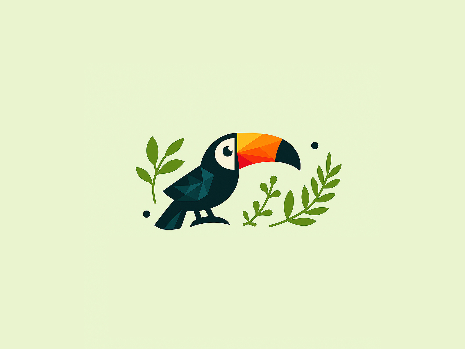 Geometric Toucan Logo with Tropical Vibes graphic design natureinspired