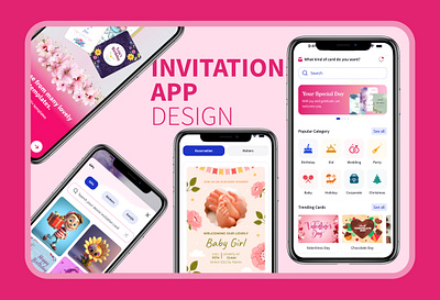 Invitation App Design animation app branding clean cool design dribble modern tempalte ui ui design ux ux design