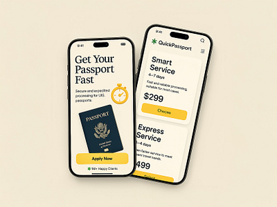 QuickPassport – Fast & Responsive Passport Service UI usabilityfirst