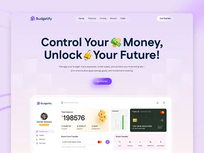 Budgetify - Technology Website Template agency branding budgeting apps creative design finance saas webflow template finance startups fintechui illustration landing page logo modern modern tech brands saas platforms saas products saasdesign startuptools ux webflow websitetemplate