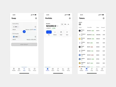 🚀 KRYPTON – Crypto Portfolio Dashboard UI Mobile activity clean crypto cryptocurrency dark defi layout light minimal portfolio product design saas swap token tokens trade ui wallet web3 yeild