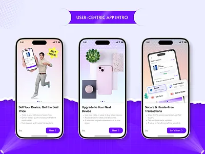 User-Centric App Intro | Onboarding 2025 app design branding design elegant figma graphic design intro luxury minimalist modern onboarding popular purple trending ui uiux