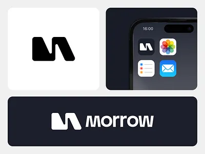 Morrow - Logo Design app icon brand and identity brand identity branding freelance designer graphic design letter m letterform logo lettermark logo logo designer logotype minimal design minimal logo modern social media designer startup logo