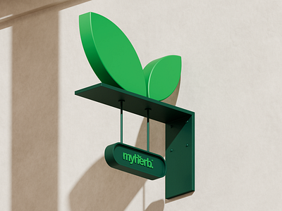 My Herb || 3D Signage Render 3d 3d render branding design herb logo logo presentation myherb realisticrender