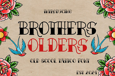 Brothers Olders Font and design badge comic dansdesdign display emblem retro vintage