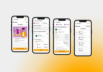 Auto Budgeting budgeting design digital bank jago app mobile app schedule transaction ui