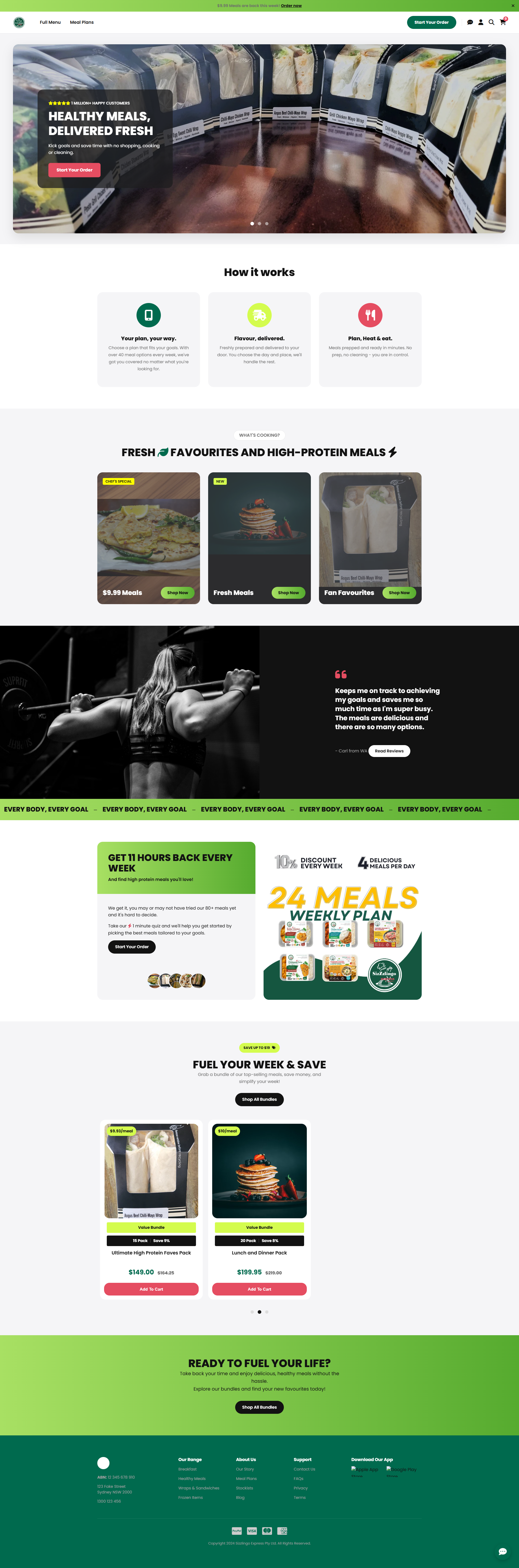 Healthy Meal Delivery Website — Fresh, Fast & Goal-Focused UI clean layout