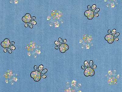 Paw pattern abstract adobe apparel design dress fabric fashion floral flower graphic design kids pattern paw print seamless textile wallpaper watercolor