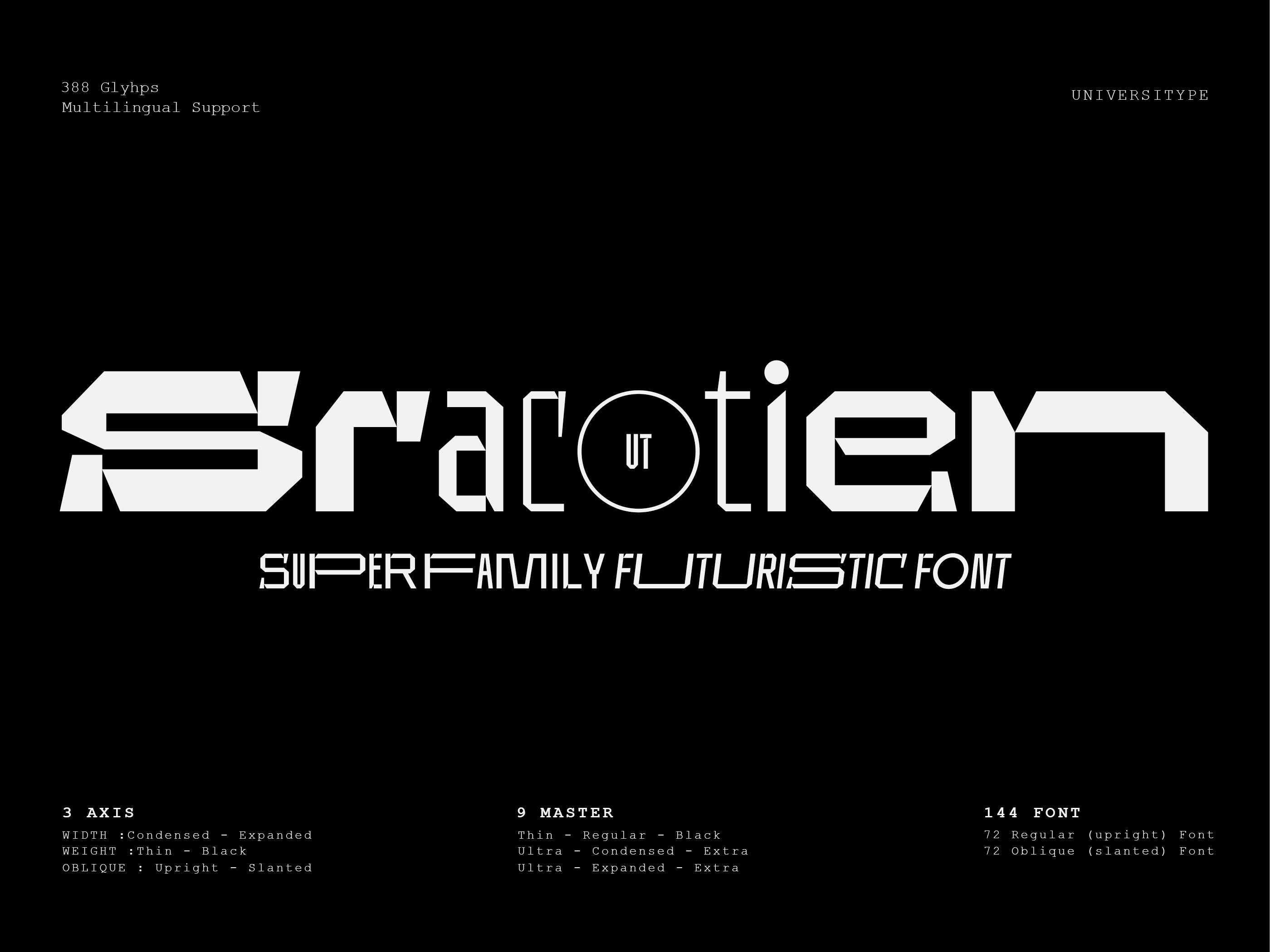 UT Sracotien - A Modern Techno Futuristic Super Family branding design font graphic design illustration logo type design typography