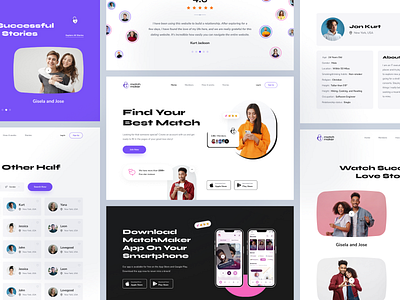 MatchMaker - Dating Website Template For Elementor dating dating app dating website design friends landingpage match maker matrimonial online partner finder product random friends social media valentine valentine day