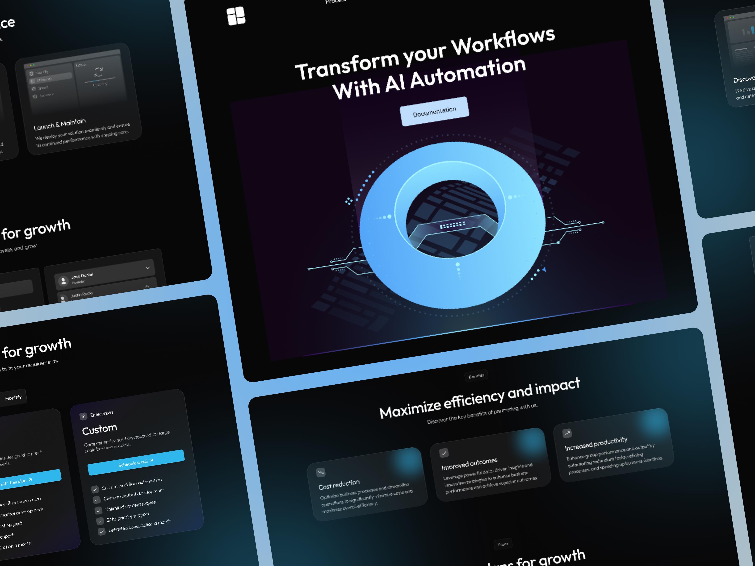 AI Automation Landing Page ai automation ai automation landing page ai creation software ai landing page ai tool ui ai website design landing page modern saas design no code builder no code website saas landing page software website design web design