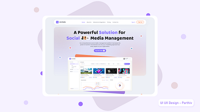 Link Media - Website design for the social management platform b2b branding clean connecting corporate website landing page management media saas social social media social template ui ux visual design website design