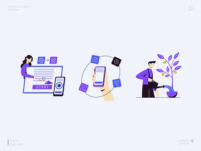 Illustrative icons design icon illustration minimal ui vector