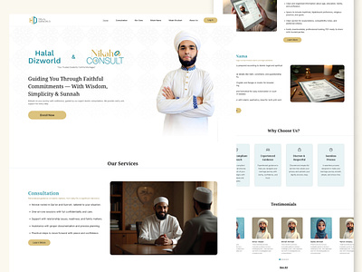 Halal Dizworld & Nikah Consult - UI Design consult ui design figma footer halal header islam islamic ui product design responsive design responsive ui ui ui design uiux user experience user interface ux design website website ui wedding