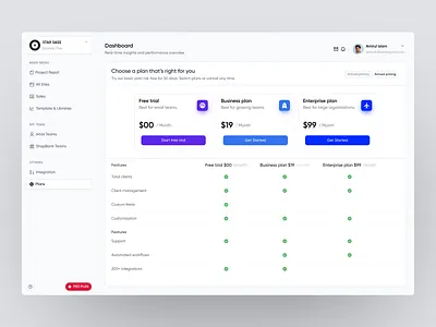 Star Sass Pricing Page dashboard dashboard ui design product design sass sass product ui