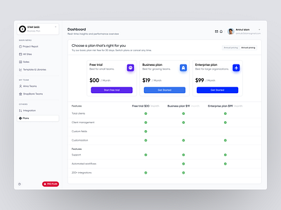 Star Sass Pricing Page dashboard dashboard ui design product design sass sass product ui