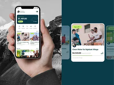 Fundlyne - Charity Mobile App campaigntracker charity cleanui community donation fundraising helpinghands humanitarian impact khoirul anam minimaldesign mobile mobile app mobile design mobileui nonprofit paymentflow product socialimpact volunteer
