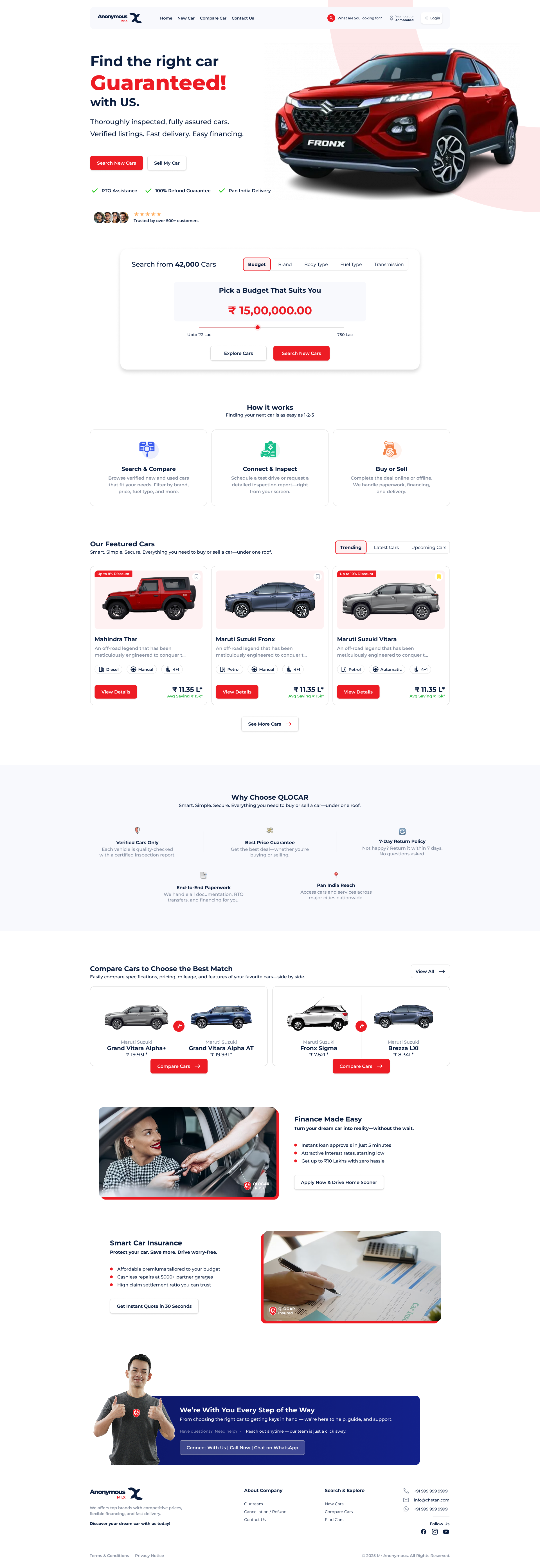 Find the Right Car, Guaranteed! branding car design experience ui ux website