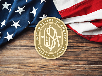 USA Monogram — Happy 4th Y'all!!! 4th badge brand branding design graphic design july lettering logo monogram usa