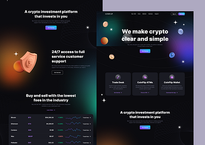 CoinFlip: Your Gateway to Simple & Supported Crypto Investing animation app design blockchain branding crypto darkmode design illustraion investment landing page mobile app modern design responsive design trading ui ui design user experience user interface ux design wallet