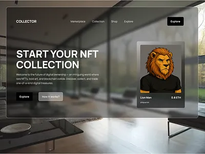 AR NFT Hero Section – Spatial UI Concept Design ar design hci product design ui ux vr