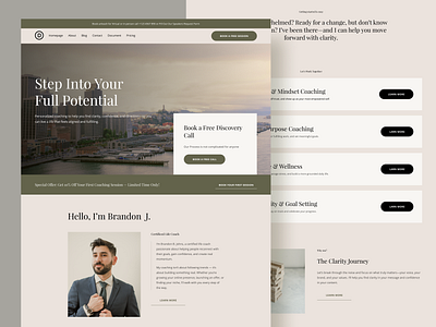 Life Coach - Starter Site coachbranding coachingwebsite dailyui empowerment life coach lifecoaching mindsetcoach minimaldesign personalgrowth responsivedesign selfdevelopment uidesign uiux uxdesign webdesign webdesigninspiration wellnesscoach wellnessdesign