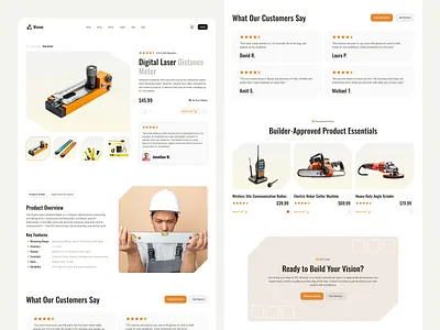 Construction Website Design - Product Detail Page | Responsive interface product service startup ui ux web