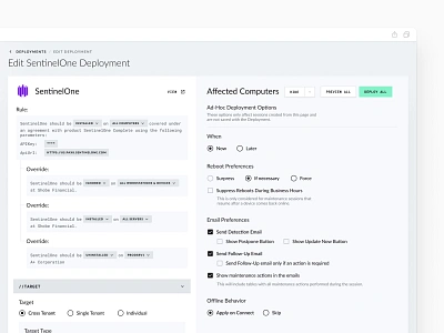 Software Deployment Settings - B2B SaaS Web App admin ai automation b2b code computer dashboard development enterprise it minimal product design saas software ux ux designer uxui web app web application design