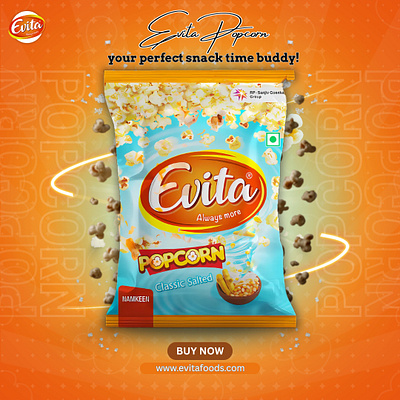 EVITA BRANDING SOCIAL MEDIA POSTER branding canvaposter foodcompanyposter foodproduct graphic design instagramposter landingpage popcornposter poster productposter socialmediaposter ui