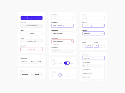 UI Components ✨ Input fields – Dropdowns – Buttons , etc awesome buttons clean ui components creative cta dropdown fintory input fields inspirational interface kit switch toggle ui ui ux kit ui elements ux