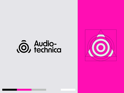 Audio-Technica Concept audio branding design graphic design icon identity logo mark microphone music pink sound speaker triangle waves