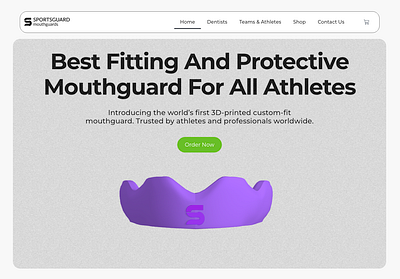 3D Mouthguard Model for Sportsguard3D 3d 3d interaction 3d modeling animation hero section product design spline sports tech ui design ux design web animation web app web development