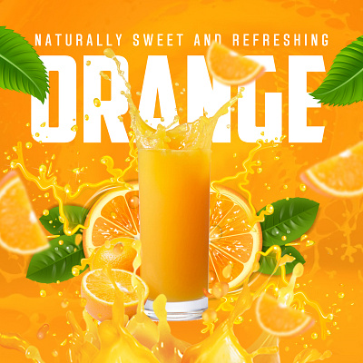 🍊Naturally Sweet & Refreshing – Orange Juice Banner Designs💯 advertisement branding banners broucher creative banner creative juice banner graphic design incredible banners juice juice banners juicy landing page banner orange orange banner social media banner ui
