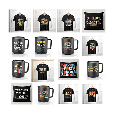 Back to school Vector Illustration Bundle. T shirt, Sublimation apparel back to school branding bundle custom t shirt design design graphics design illustration style sublimaton svg tshirt typography t shirt ui vecetor vector vintage t shirt