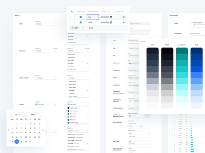 Optio: Design System calendar design system dropdowns fintech input inputs library selects sheets spreadsheet styleguide system table tables ui design ui spreadsheet ui table