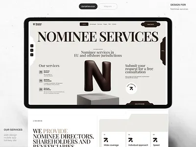 UX/UI design for Nominal services design legal nominal nominee services ui ux web web design