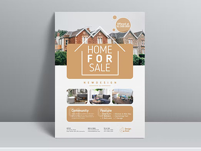 Real Estate Flyer annual annual report brochure catalog clean flyer home home real estate illustration indesign magazine motion graphics multipurpose print printable purpose real estate report sale template
