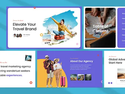 Travel Agency Presentation Pitch Deck agency branding brush business clean company creative deck investment modern pitch presentation proposal tour tourism travel trip ui vacation