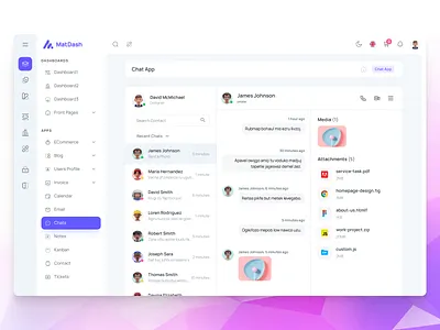 MatDash Chat Page Design admin chat page admin dashboard design admin template chat chat dashboard chat design app chat design dashboard chat design ui chat interface chat page design chat ui chat ui design clean dashboard design crm chat page dashboard ui messaging app ui modern ui design productivity tools ui saas dashboard design team communication dashboard