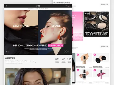 MakeOver - Redesign Landing Page beauty beauty salon branding cosmetic foundation landingpage lipstick make over make up makeover makeup makeup artist mascara modern powder redesign shade simple web design webdesign