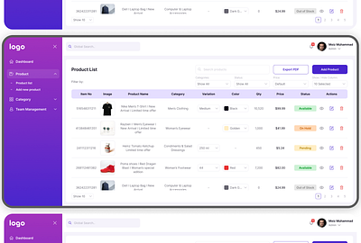 E-Commerce Product List ecommerce ecommercedashboard ecommerceproductlisting ecommerceuidesign productlist uidesign